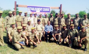 Police officers and jawans during the inaugural ceremony of Skill Development  Course at Sunjwan on Thursday.