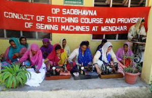 Needy and unemployed ladies during stitching course on Sunday.