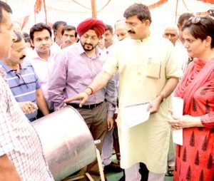 MP Jugal Kishore Sharma after inaugurating an awareness camp at Mathwar on Monday.