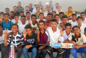 Winners of Under-17 boys cricket tourney posing along with guests and officials at Samba on Saturday. 