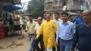 MLA Reasi Ajay Nanda during tour of his constituency.