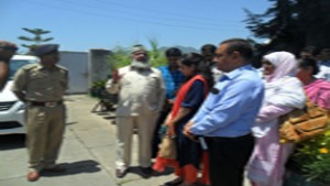 Deputy Chairman Legislative Council, Jahangir Hussain Mir interacting with officers and officials of SWD at Poonch on Tuesday. 