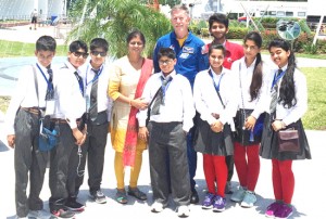 Goenkans posing for a group photograph during their trip to NASA.