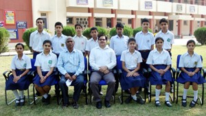 Selected students of MHAC School Nagbani posing alongwith College authorities on Thursday. 