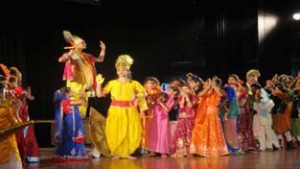 Students of KV No.2 presenting a cultural item during Annual Day celebrations on Friday.