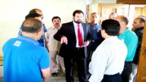 Director General Youth Services and Sports, Jehangir Mir taking stock of Youth Hostel Srinagar after taking charge of his new assignment.