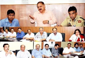 Divisional Commissioner, Dr Pawan Kotwal reviewing progress of R-APDRP projects in a meeting at Jammu on Saturday.