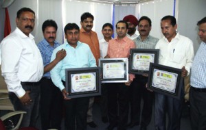 Officers of Citizen Cooperative Bank Limited posing for group photograph at Jammu on Thursday.