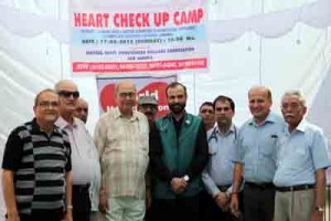 HoD Cardiology GMC Jammu Dr Sushil Sharma during heart check up camp on Sunday. 