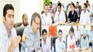 District Development Commissioner, Dr Shahid Iqbal Choudhary reviewing relief assessment and essential services in a meeting at Kathua on Wednesday.