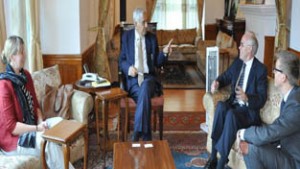 Chief Minister, Mufti Mohd Sayeed in a meeting with Norwegian Ambassador to India Eivind S.Homme.