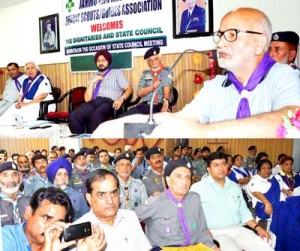 Minister for Education, Naeem Akhtar in a State Council meeting at Jammu on Sunday.