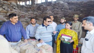 Minister for CAPD Ch Zulfkar Ali during his surprise visit to CAPD store at Jammu on Friday.