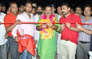 Minister Chander Prakash Ganga inaugurating Fun Fare-cum-Magic Show at Gurah Morh, Vijaypur.