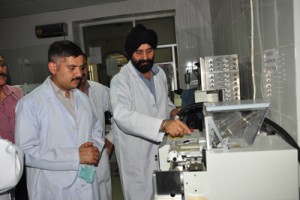 Special Secretary, Amit Sharma during visit to Frozen Semen Station Hakkal Jammu on Saturday.