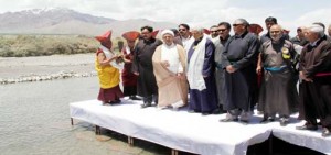 Chief Minister Mufti Mohammad Sayeed during inauguration of Sindhu Darshan Festival in Leh on Friday.