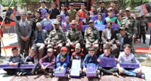 Students of Sarhad School Pune during flag-off ceremony.