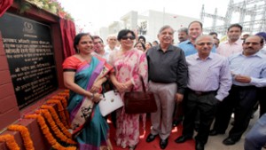 Zonal Member, CBDT, New Delhi, Rani Singh Nair and others during inauguration of IT officers’ Residential Complex at Reshamgarh on Friday. —Excelsior/Rakesh