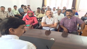 Pawan Gupta, Minister of State for  IT and Finance during public darbar at Udhampur on Sunday.