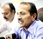 General Secretary, Machail Yatra Management Committee, Ram Singh Chouhan, addressing media persons at Jammu. -Excelsior/Rakesh