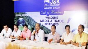 Officers of Tourism Department Jammu interacting with tour and travel operators of Punjab on Saturday.