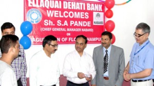 Ellaquai Dehati Bank and NABARD officer at the opening of Financial Literary Councelling Centre at Udhampur on Saturday.