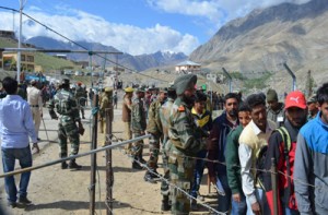 Participants during recruitment drive conducted by Army at Kargil.