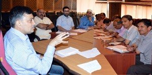 Vibodh Gupta chairing DRSC meeting at Srinagar on Tuesday.