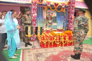 Tributes being paid to martyr.