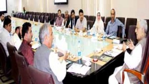 Chief Minister Mufti Mohammad Sayeed chairing meeting of State Haj Committee on Friday.