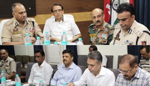 DGP K Rajendra reviewing security arrangements for the PM’s visit in Jammu on Wednesday.