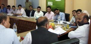 Forest Minister Bali Bhagat reviewing functioning of Forest Protection Force at Srinagar.