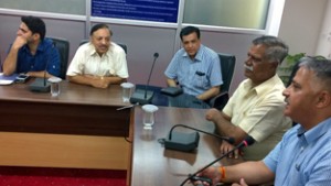 Minister for PHE, Sukhnandan Kumar Chaudhary reviewing functioning of CUJ in a meeting on Friday.