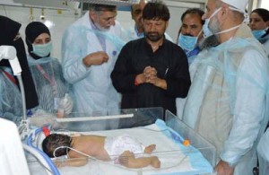 Minister for Health, Ch Lal Singh during his visit to G B Pant Hospital at Srinagar on Saturday.