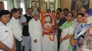NC leaders paying tributes to Madr-e-Meharban on her death anniversary at Jammu.