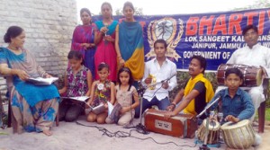 BLSKS artists presenting musical play ‘Betiyan Jagat Ka Ujala Hain’ at Jammu on Saturday.