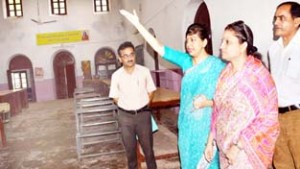 MoS for Education Priya Sethi during her visit to Ranbir Higher Secondary School on Thursday.