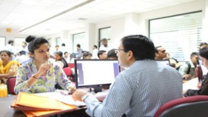 Student getting her queries resolved at LPU’s counselling office.