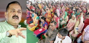 Union Minister in PMO Dr Jitendra Singh addressing a function at Hiranagar on Thursday.  -Excelsior/Rakesh