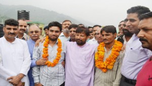 Health Minister Lal Singh with brave boys.