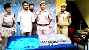 Narcotic smuggler in police custody.