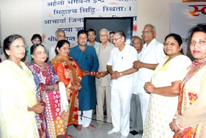 MLA Jammu East, Rajesh Gupta at a Meditation Shivir in Jammu on Sunday.