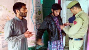 Two militants in custody of Kishtwar police on Wednesday.