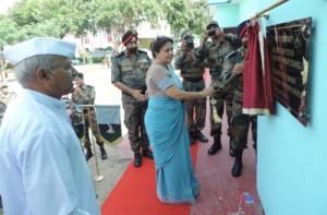 Dignitaries during inaugural function of a new building at CAPPS-II in Aknoor.