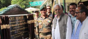 Chief Minister Mufti Sayeed and Deputy CM Dr Nirmal Singh at Aman Setu on Thursday. 