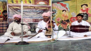 Participants during folk art programme organised by Jodhamal Public School.