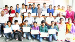 P K Langer, Chief Engineer alongwith students of Computer Training programme on Sunday.