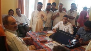 District Development Commissioner Ajay Singh Jamwal chairing a meeting at Tehsil Office Kathua on Tuesday.