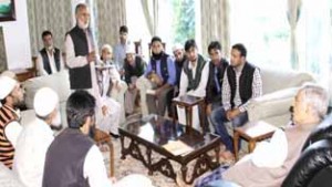 Chief Minister, Mufti Mohd Sayeed interacting with a deputation at Srinagar on Sunday.