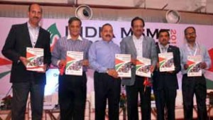 Union Minister Dr Jitendra Singh releasing the souvenir after inaugurating the "India Micro, Small & Medium (MSME) Expo & Summit 2015" at Pragati Maidan, New Delhi on Friday.